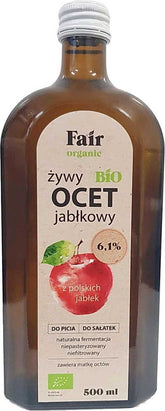 Naturlig oklar äppelcidervinäger 61% EKOLOGISK 500 ml - RÄTTVIS EKOLOGISK